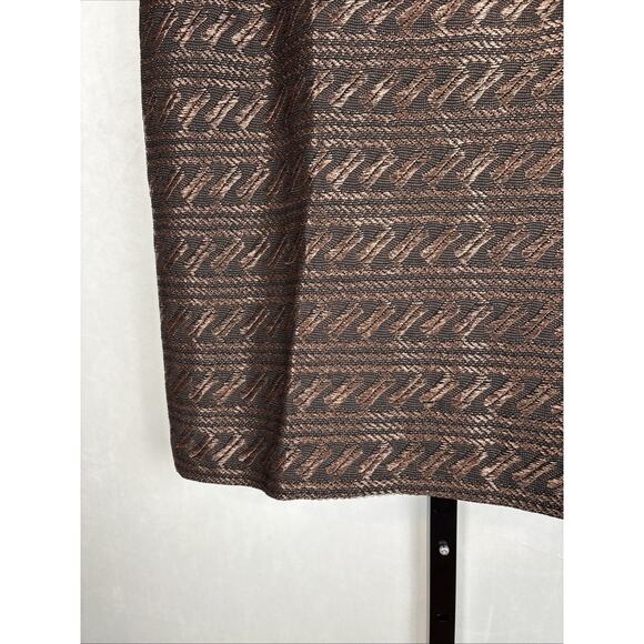 Peruvian Connection Pencil Skirt Women's 10 Brown Black Woven Timeless Textured - Picture 4 of 13